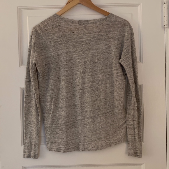 Gap Heathered Gray Linen Shirt - Picture 5 of 5